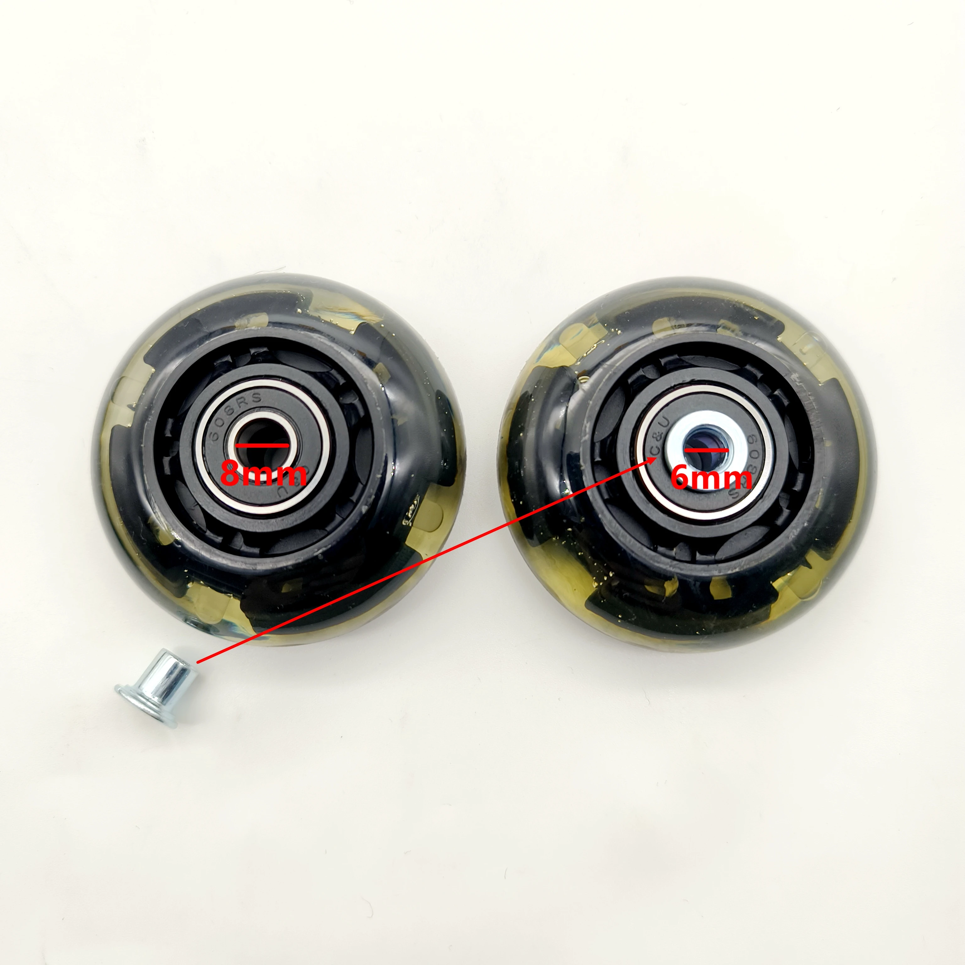 free shipping roller skates flashing wheel children 60x24 mm 64x24mm with bearings 8wheels/lot