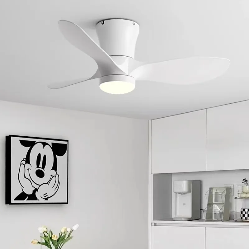 Plafonnier LED Intelligent avec Ventilateur à 6 Vitesses et Télécommande, Éclairage d'Nik, Idéal pour un Loft, un Salon ou une Salle à Manger, 24cm