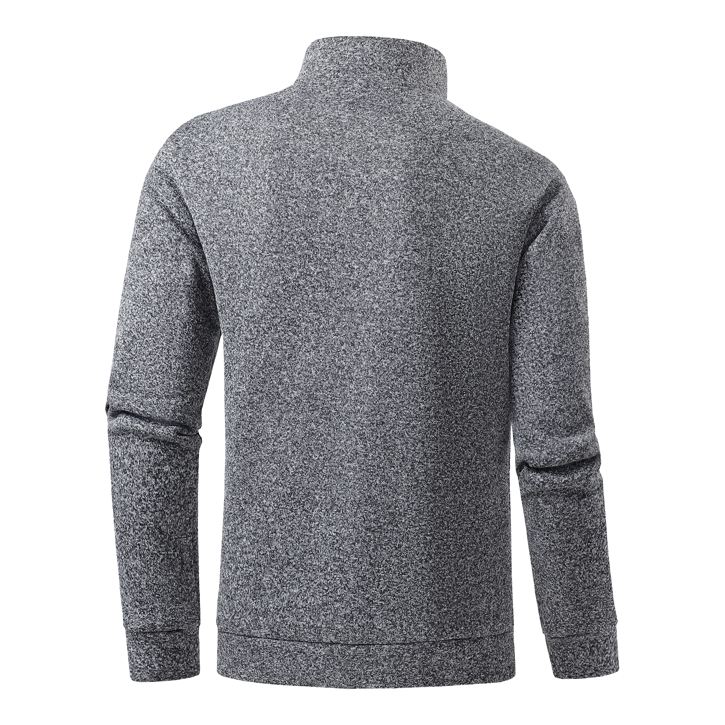 Autumn Men's Half-Zip Sweatshirts, Long-Sleeved Solid Color Pullovers, Turtlenecks, Streetwear, Winter Warm Jackets, Sports Coat
