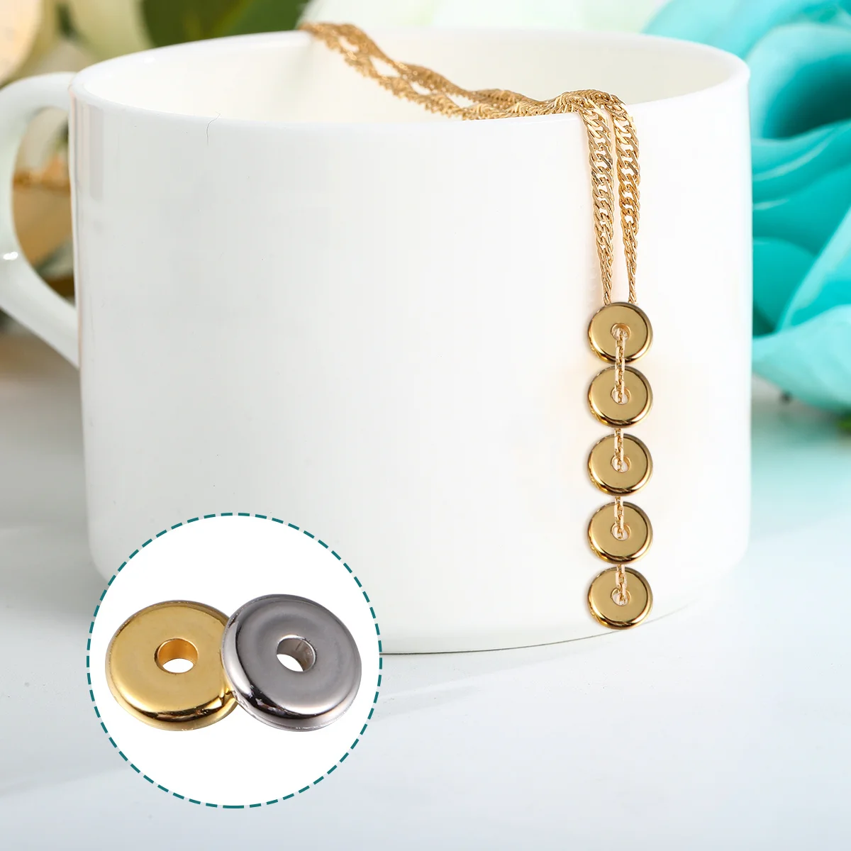 

300Pcs Bracelet Beads DIY Bead Accessory Separated Beads Golden Silver for Jewelry Making Hand Stringing Decoration