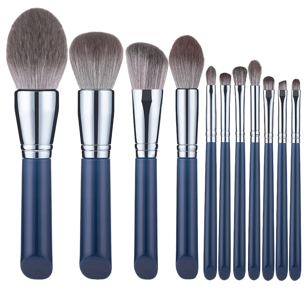 Ensemble de pinceaux de maquillage, manche en bois, outils professionnels pour fond de teint, Blush, ombre à paupières, Contour, 11 pièces