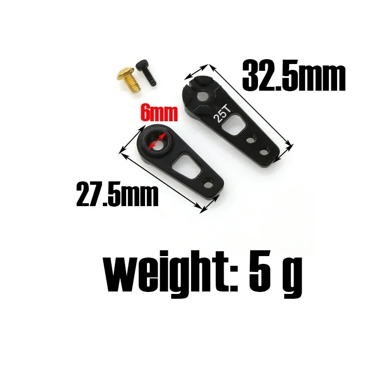 Aluminum Alloy 25T Angle Adjustable Servo Arm Double Head Servo Horn for Futaba Savox Servo HSP HD Xcore RC Car