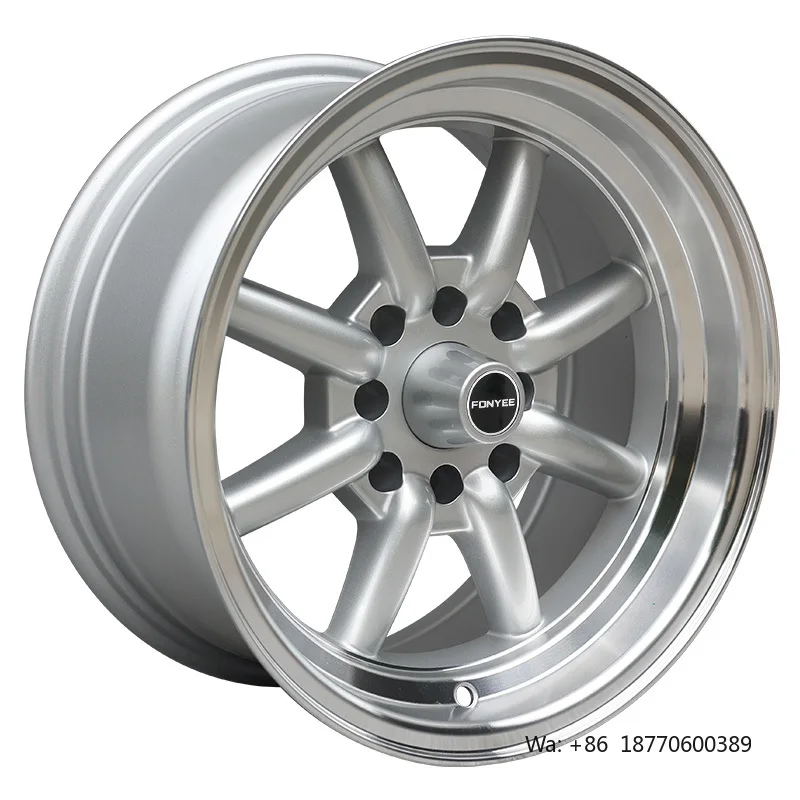 Rodas de Liga Leve Fonyee com Design Modificado, Novo Tipo, 14 Polegadas, 8 Furos, 4x100 4x114.3, Prata, Aro Profundo, em Estoque