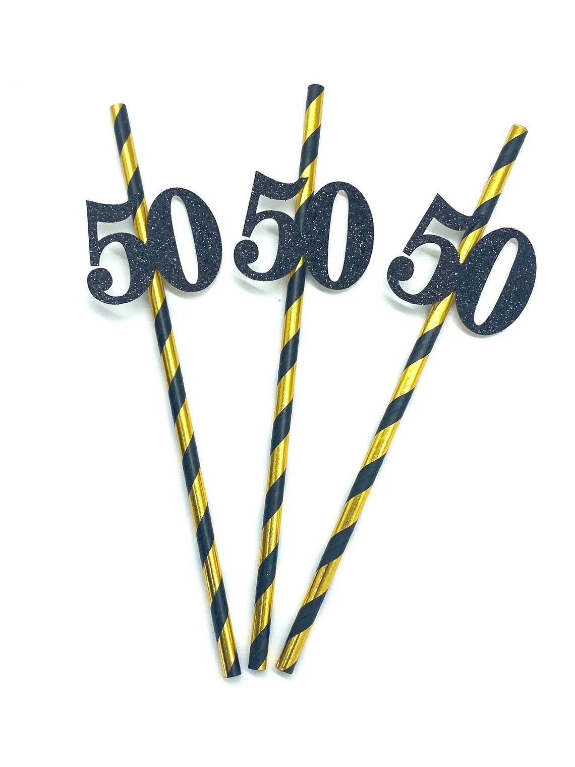 12 PCSAny NUMBER 50th Birthday Party Straws with Number (SET OF 12) Adult Birthday Party Decorations (Number available in 20 Col