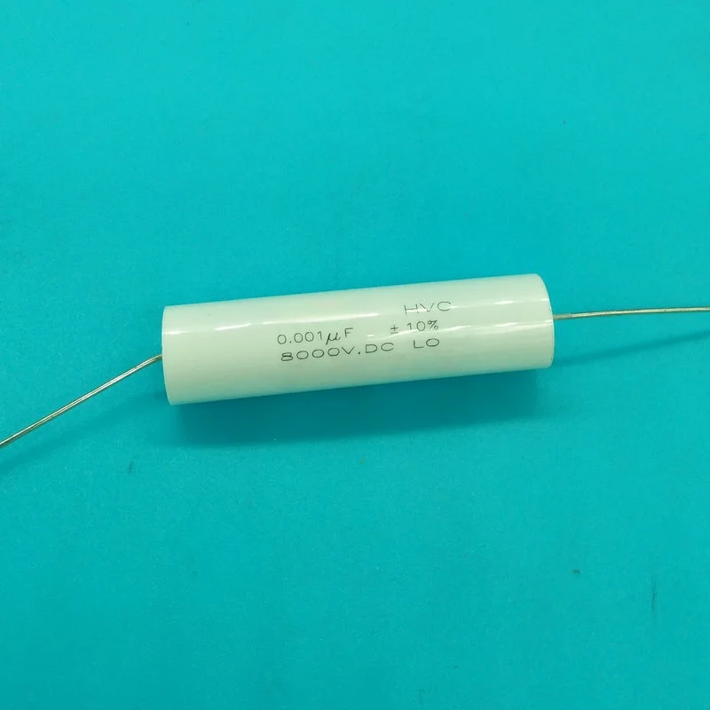 2PCS high voltage polypropylene film capacitor 0.001uf 1nf 8000V 8kv 10X50 inductance and pole-free