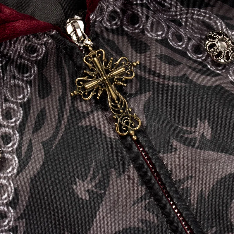 Jas Pria Gaya Goth Steampunk Victorian Kerah Tegak Model Nobleman Jaket Retro Eropa Abad Pertengahan Kostum Larp Viking Seragam