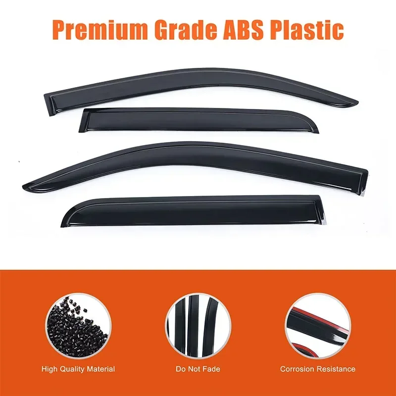 

For Toyota Tacoma 2024+ Car Window Visor Vent Sun Rain Guard Deflector ABS Exterior Accessories 4 Pcs