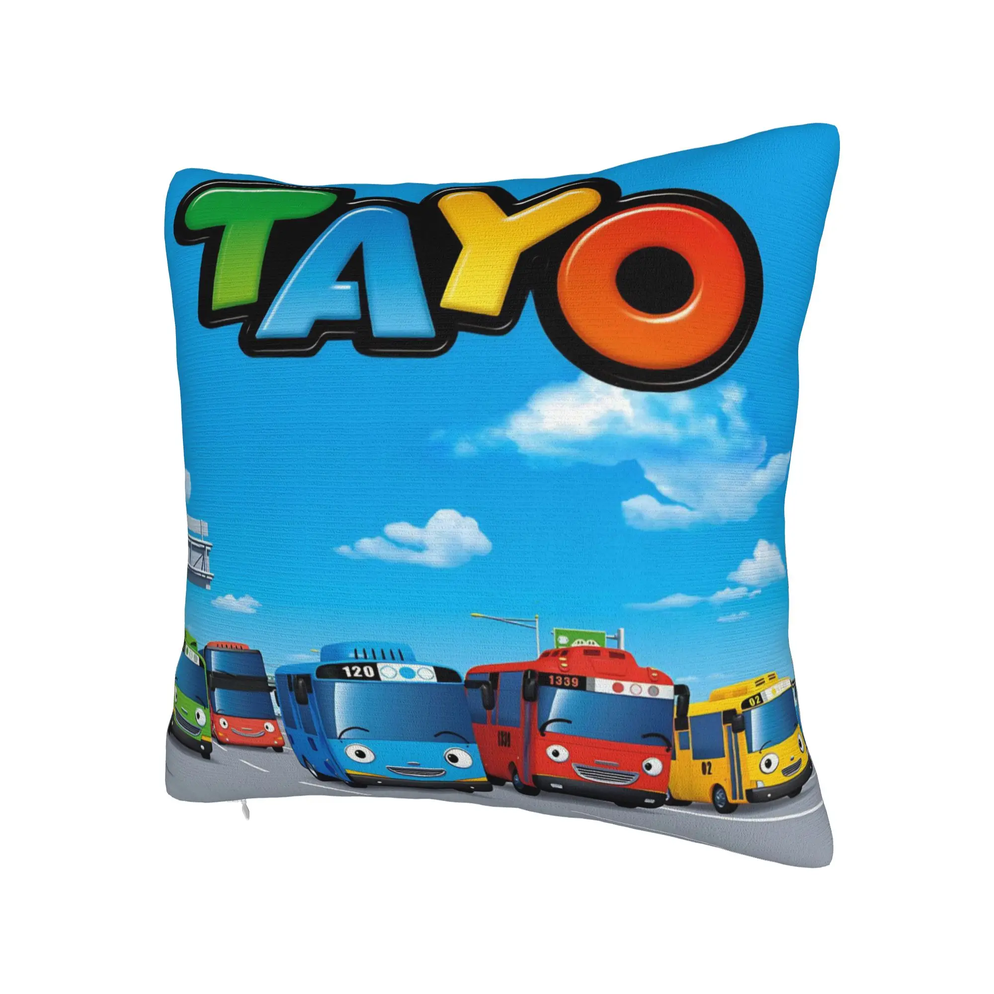 Tayo The Little Bus  Pillow Covers Merchandise Soft Cushion Cover Decorations  Pillow Case Cover Home Multi-Size
