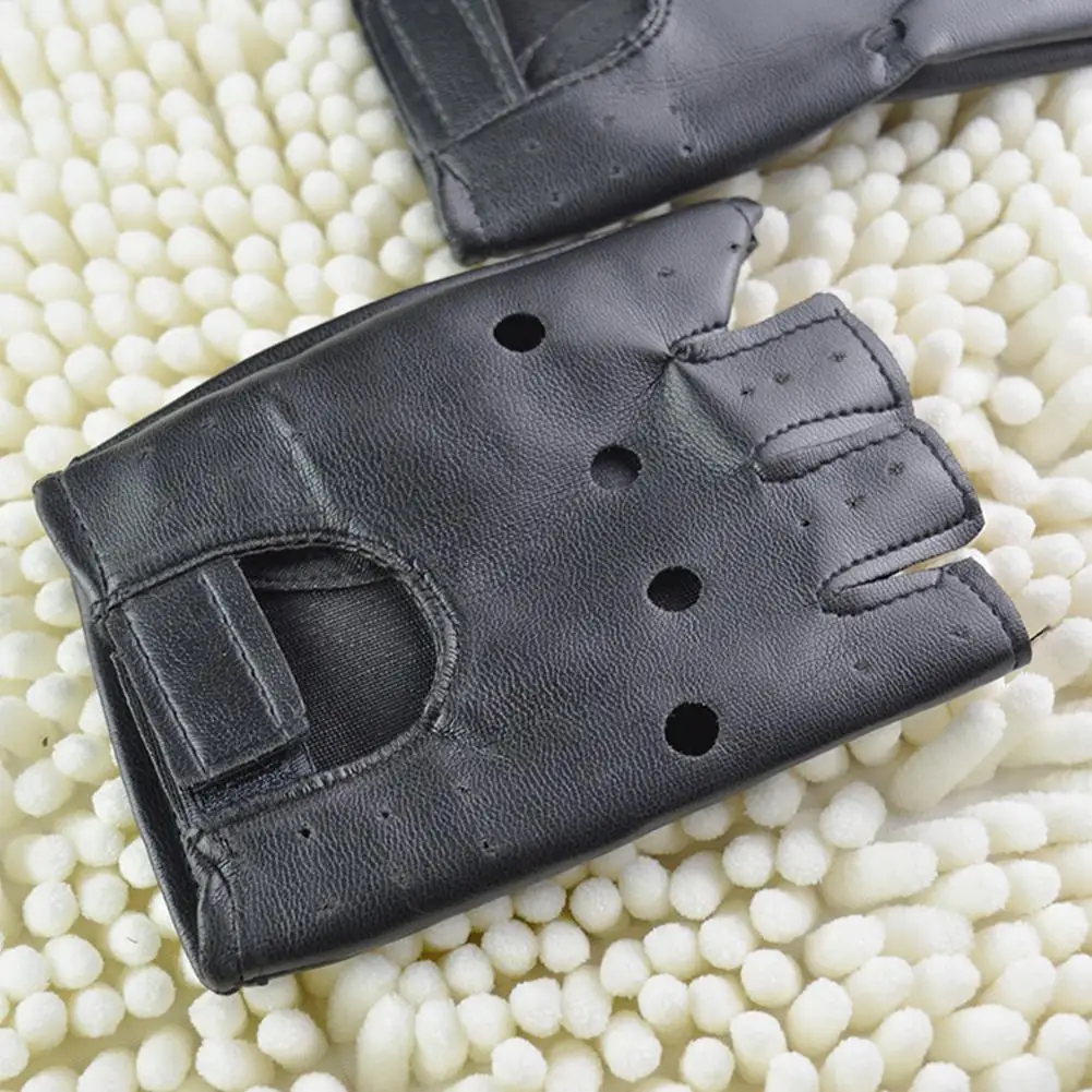 قفازات نصف إصبع من الجلد الصناعي للرجال ، فاحش ، هيب هوب ، قفازات أداء بدون أصابع ، دراجة نارية ، قيادة ، حفلة ، F4A0