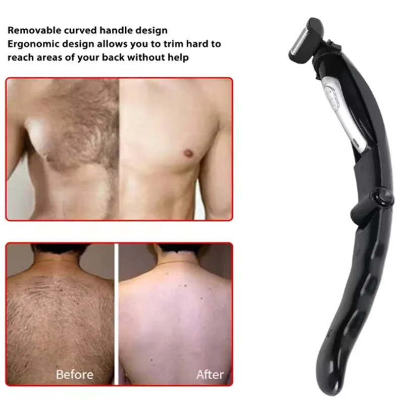 

Handle can be folded and telescopic electric shaver for men, USB charging, back hair removal device, fully waterproof