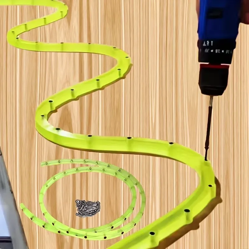 1 Piece Manual Adjustable Woodworking Template, Suitable for Curve/Arc Milling Profiles - Flexible Curve Guide Tool, Suitable for Complex Shapes Such as Wood Carving, Cabinet and Furniture Making - Compatible with DIY Woodworking and Professionals