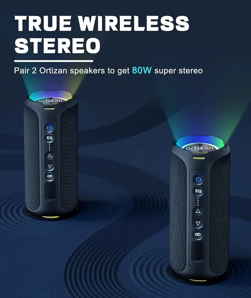 Ortizan X8 Pro Loud Stereo Portable Speaker, 40W Wireless Speaker