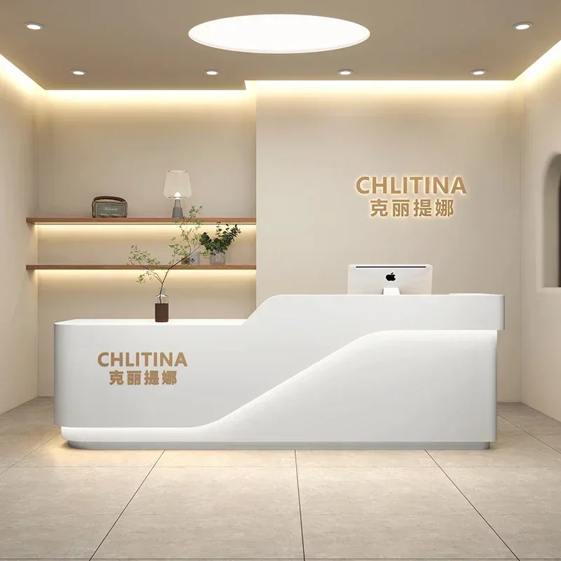 Aesthetic Reception Counter Modern Administrator Stand Lectern Simple Desk Luxury Reseption Front Salon Hairdressing Furniture