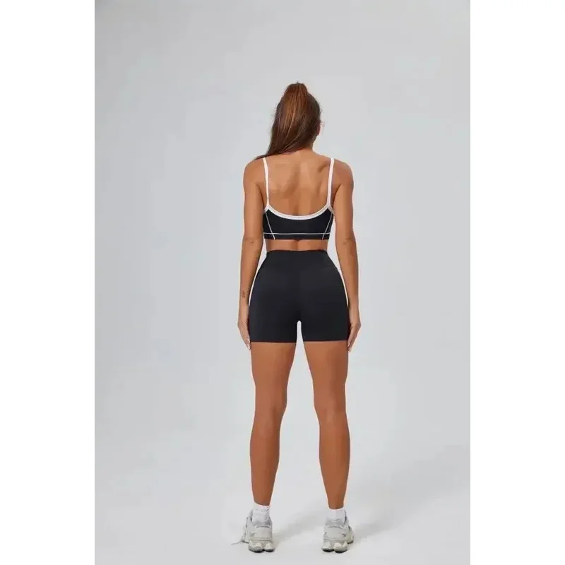 Seamless Yoga Sets Sports Fitness High Waist Hip-lifting Flared Pants Backless Bra Suits Workout Gym Leggings Sets for Women