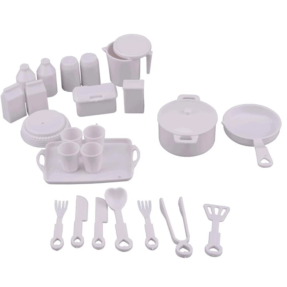 NK 25 Pcs/Set Doll Accessories DIY Play house Mini Simulation Tableware Dolls Kitchen puzzle creative Toy For 1/6 BJD Doll