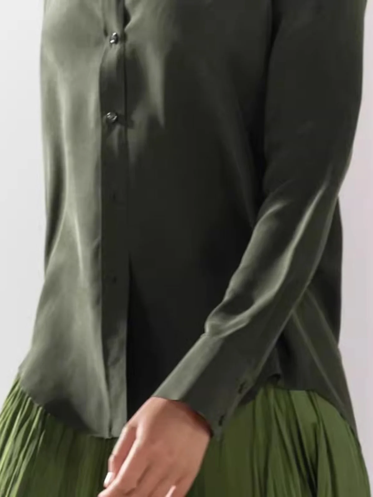 

Casual Loose Women's irt Asymmetrical Hem Flip Collar New Season Faionable Versatile Spring 244004500 Ladies' Premium Bl...