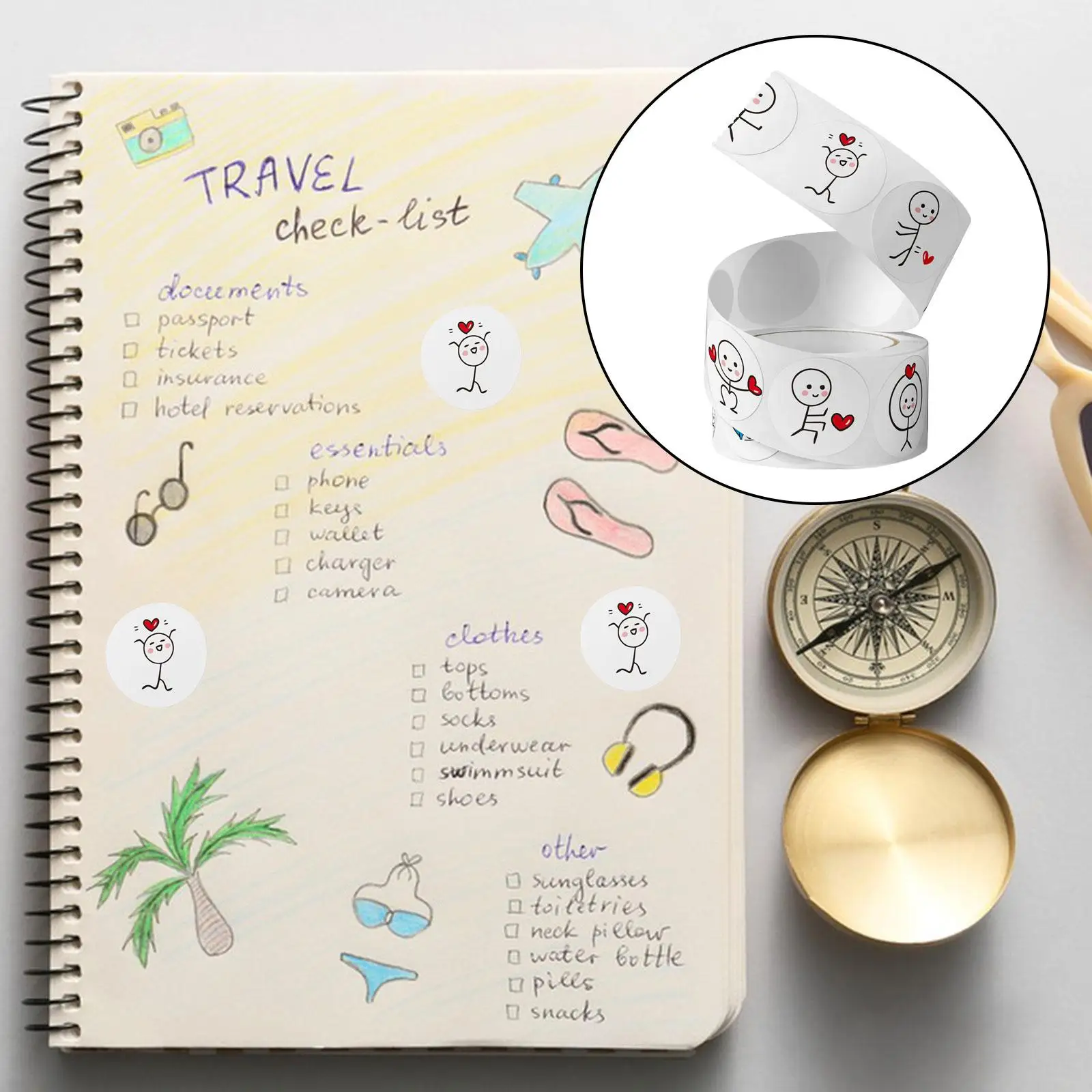 500x Valentine's Day Stickers Envelope Stickers Handmade Round Sticker Decor Sealing Stickers for Present Package Party Business