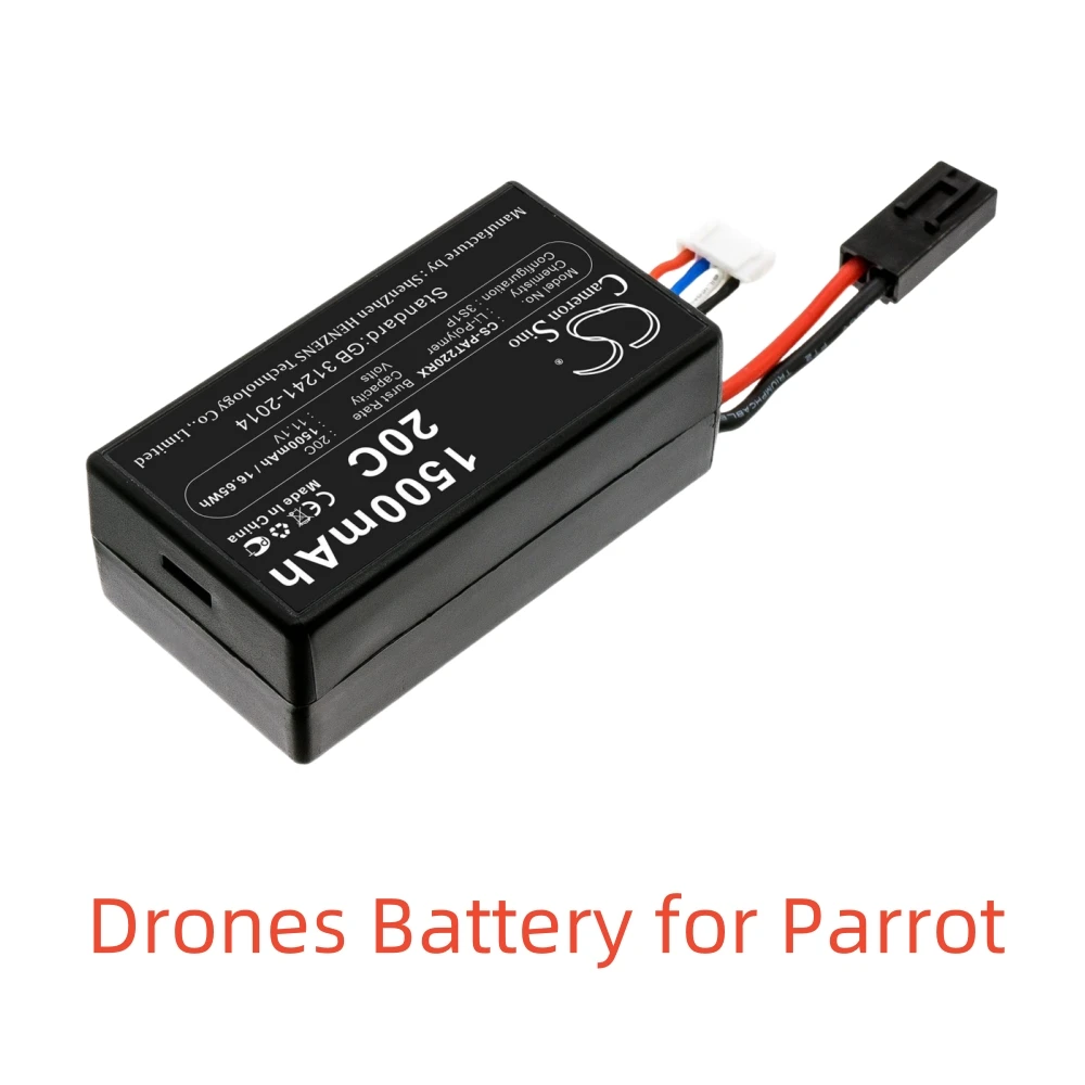 Batería de polímero de litio CS para Drones Parrot, 11,1 V,1500mAh,AR.Drone 2,0, doble enchufe