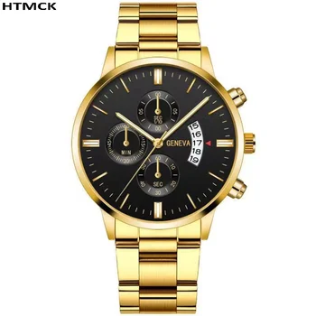 Luxury Stainless Steel Men Calendar Quartz Watch Business Dress Wristwatch Reloj Hombre Daily Formal Watch 3