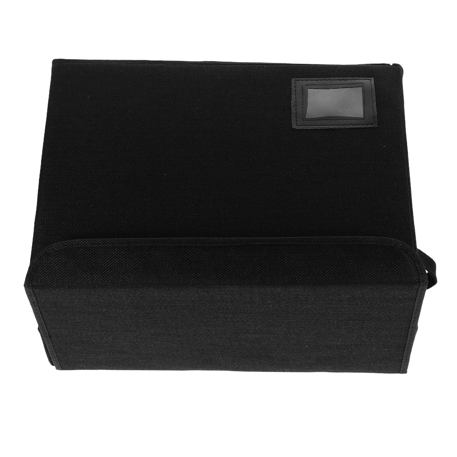 

Foldable Cloth Storage Box Black 28X20X15Cm Linen Material With Bottom Board For Comic Books Clothes Organizer Home Office