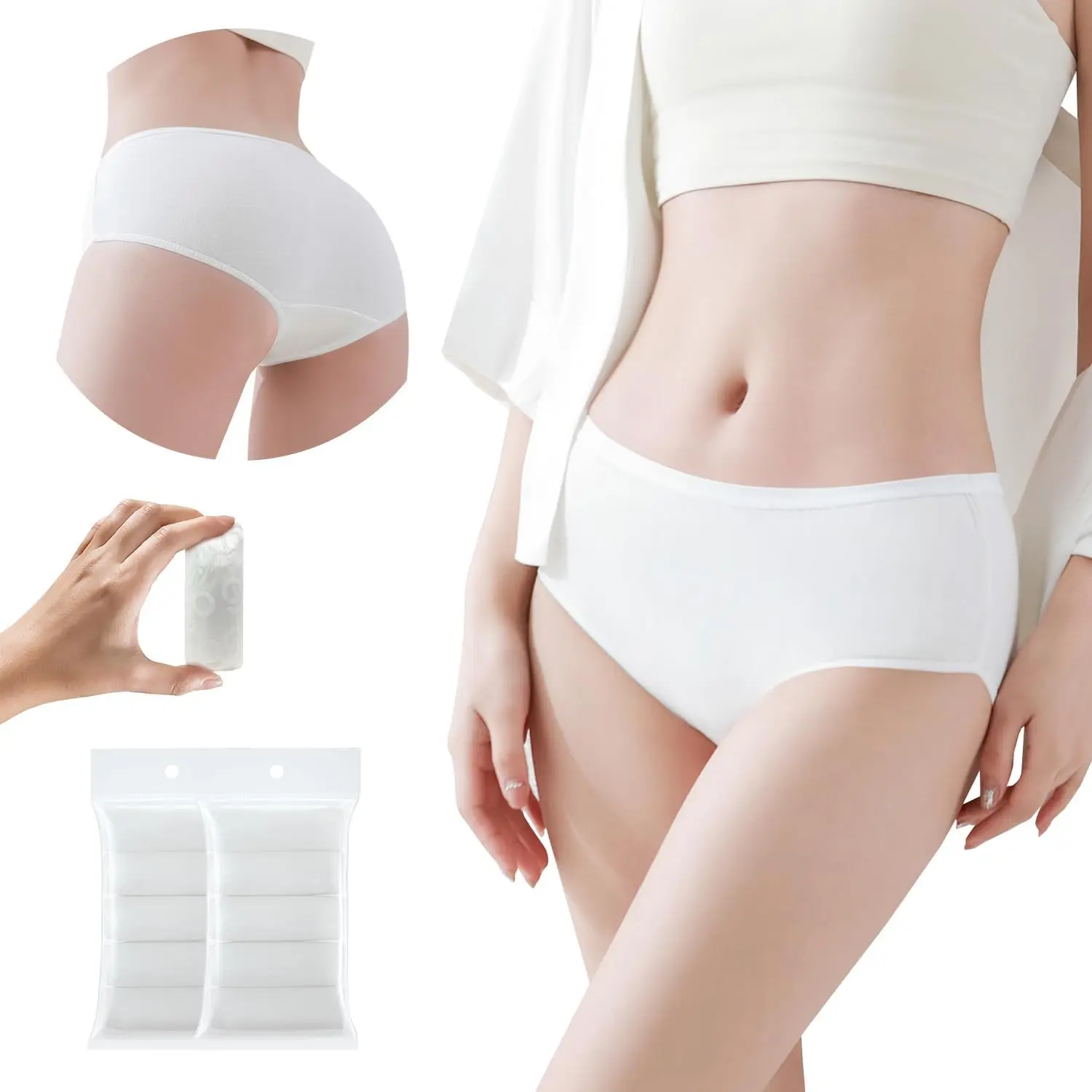 

35or10pcs Women's Disposable Underwear for Travel Ladies Briefs Maternity Panties Hotel Spa Hospital Emergency Underpants