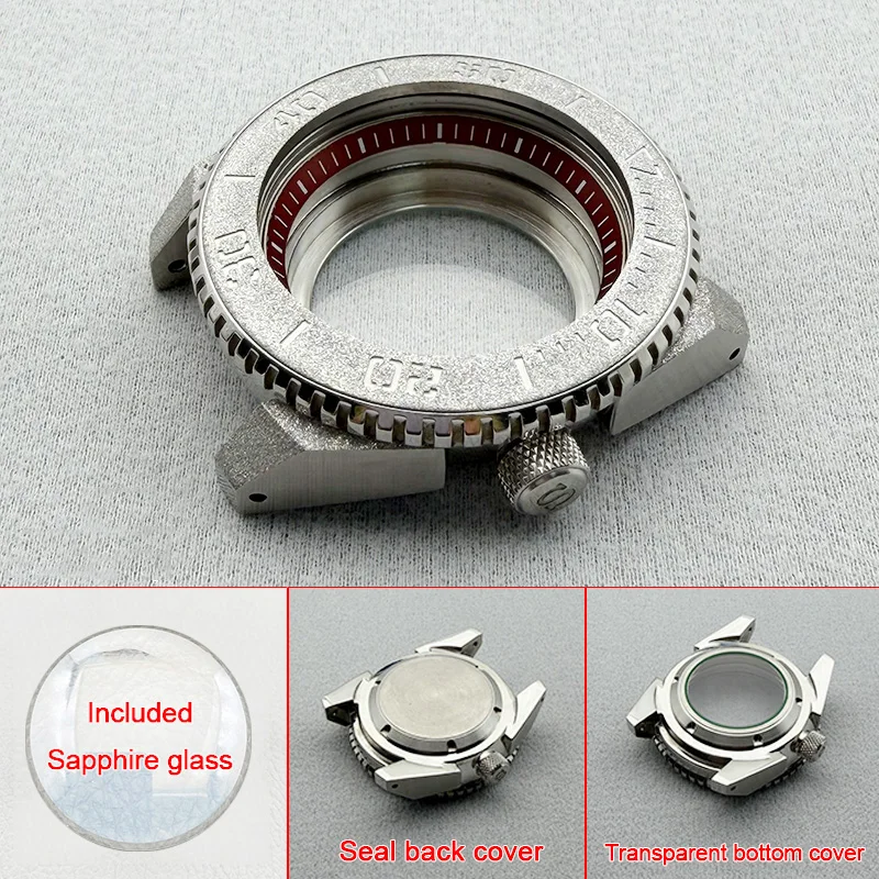 

45mm Mod SRPF Samurai Series Men's Diving Case Fits NH35 NH36 7S Movement 20ATM Waterproof Men Diving Replace Watch Cases Custom