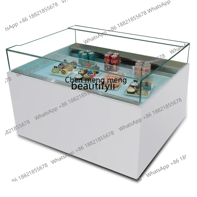 

ss 8350Open Horizontal Cake Show Case Sushi Island Cabinet Spray Refrigeration Fresh Cabinet