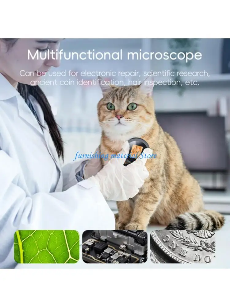 Y5GD Easy carry Digital Microscope 500X Magnification 2 Inch Screen High Resolution Microscope for Detailed Observation