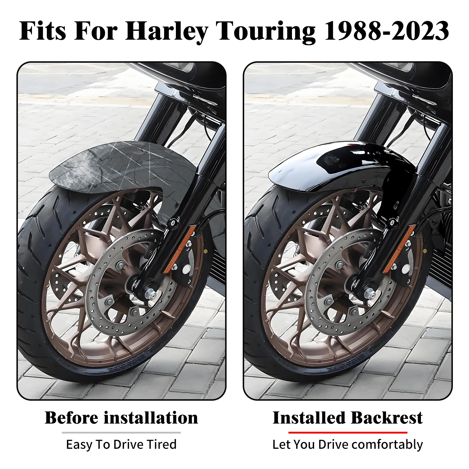 Motorcycle 19'' Front Fender Iron Wheels Wrap For Harley Touring Road Electra Street Glide Road King 2014-2023 Front Mudguard