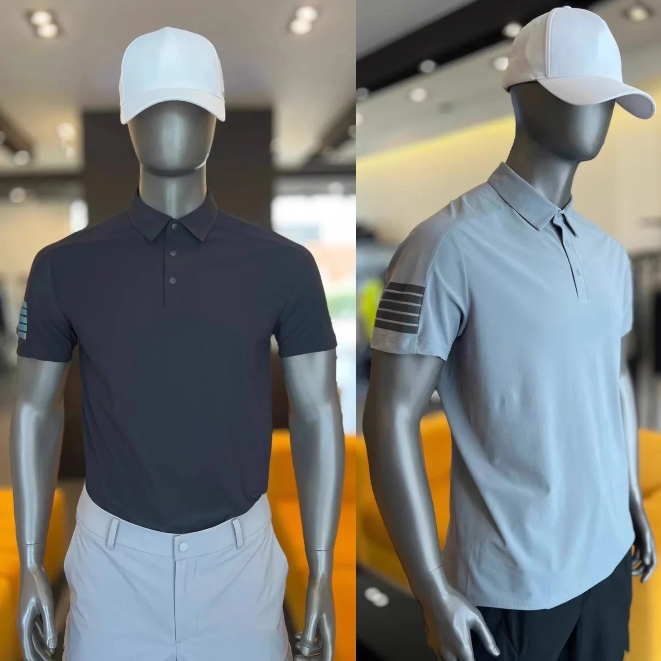 2025 Men Golf Clothing Summer New Roll-neck T-shirt Short Sleeve Golf Polo Shirt Stretch Breathable Quick-drying Trim Top