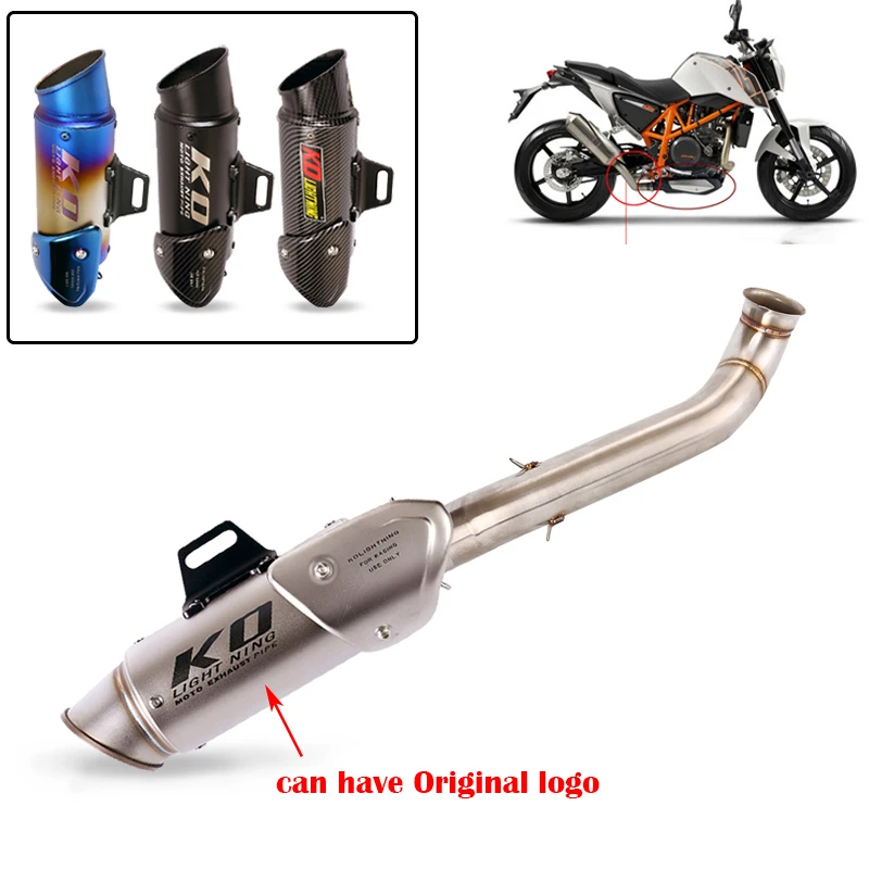 

Slip On 51mm Exhaust Pipe Moto Muffler Escape With DB Killer Middle Connect Section Tube Racing Modified For DUKE 690 2012-2018