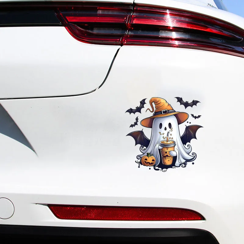 

New Halloween Cute Ghost Car Stickers Halloween Essential Stickers Suitable for Car and Motorcycle Vinyl Stickers