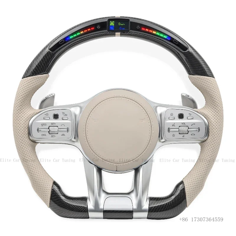 

LED Carbon Fiber Steering Wheel for Mercedes Benz AMG CLA GLC GLB GLS GLE W204 W205 W212 W213 W221 W222 E63 E63S E63 S63 C63 G63