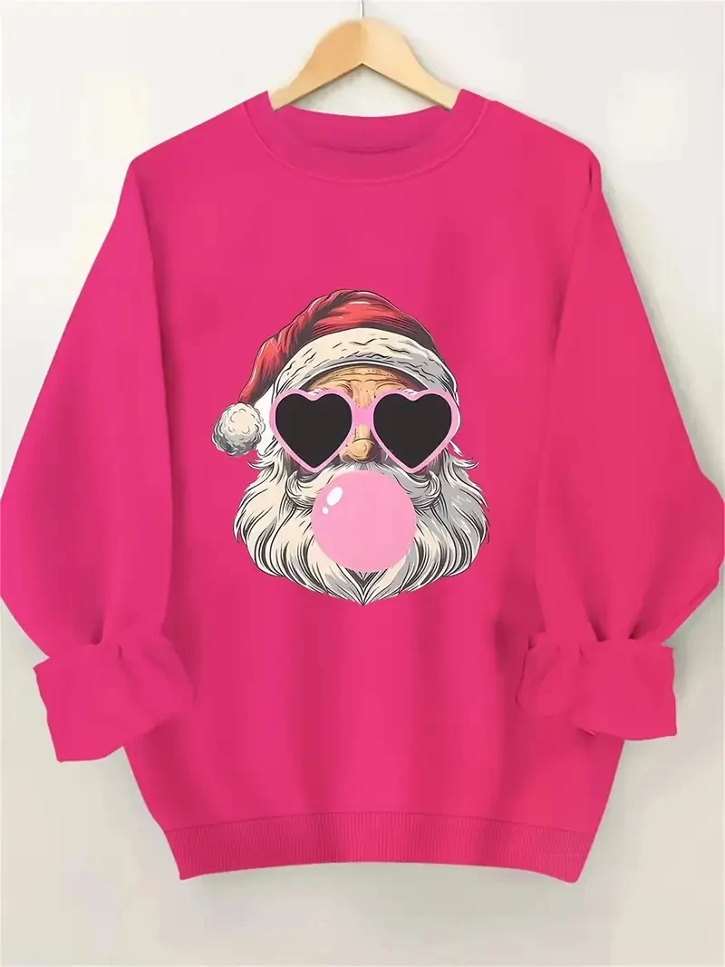 

Autumn New Sweatshirts Santa Claus Blowing Bubble Gum Harajuku 3D Digital Printed Loose Long Sleeve Pullovers Y2k Clothes Hoodie