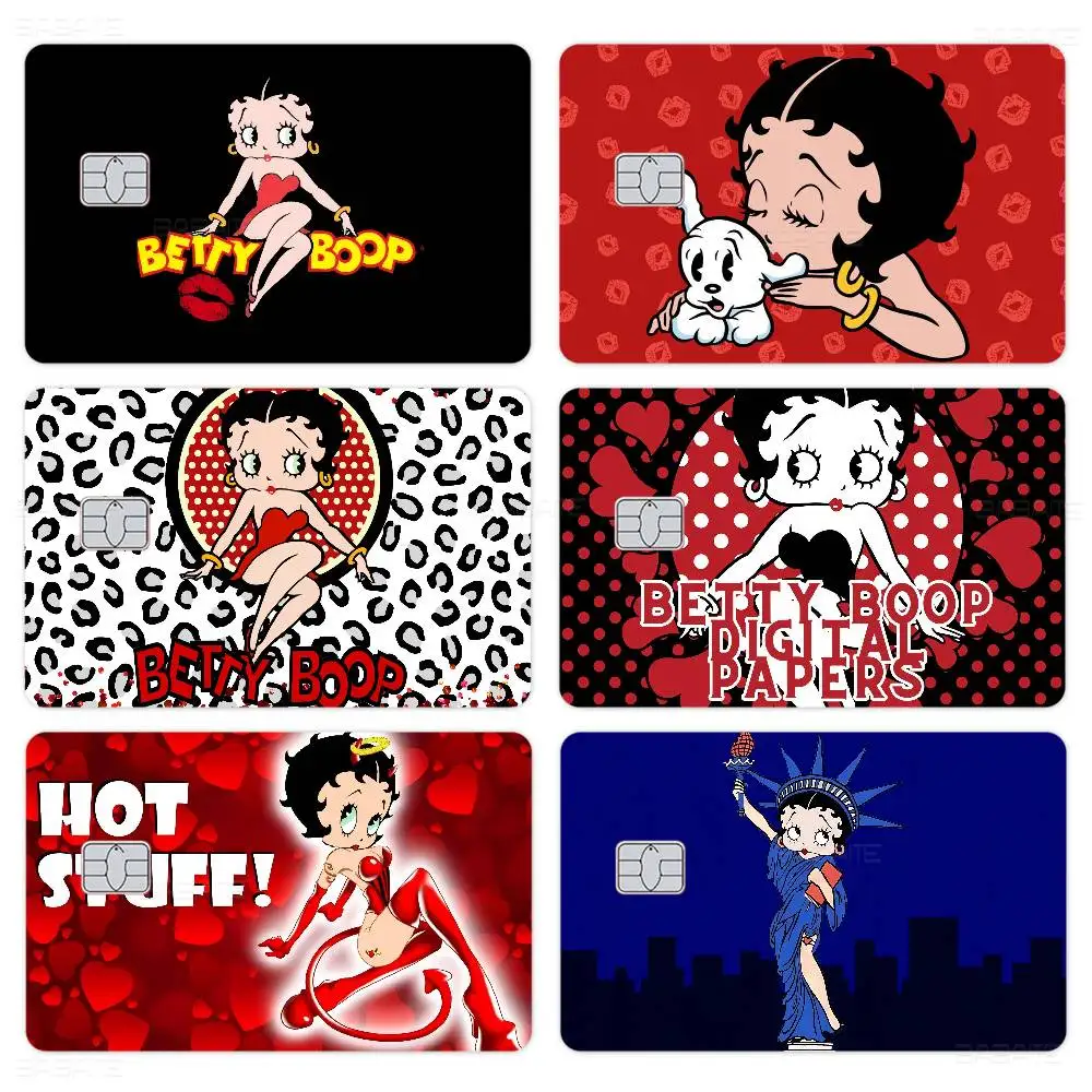 Pegatina Decorativa para Tarjetas de Crédito/Débito con Diseño de Anime B-Betty-Cute B-BoopS, para Chip Pequeño y Grande