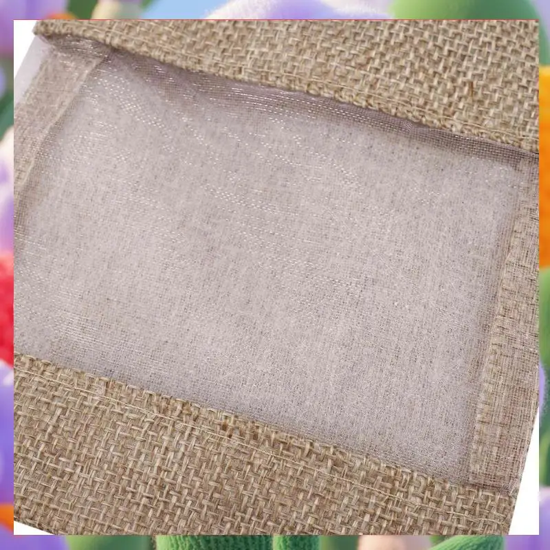 

120Pcs Flax Organza Bags Burlap Drawstring Pouch Christmas Gifts Bag Wedding Party Bags 10X14cm-ABXK