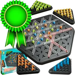 Triggle Game, Triggle Rubber Band Game, Triggle Board Game Chain Triangle Chess Game, Suitable for 2-4 Players