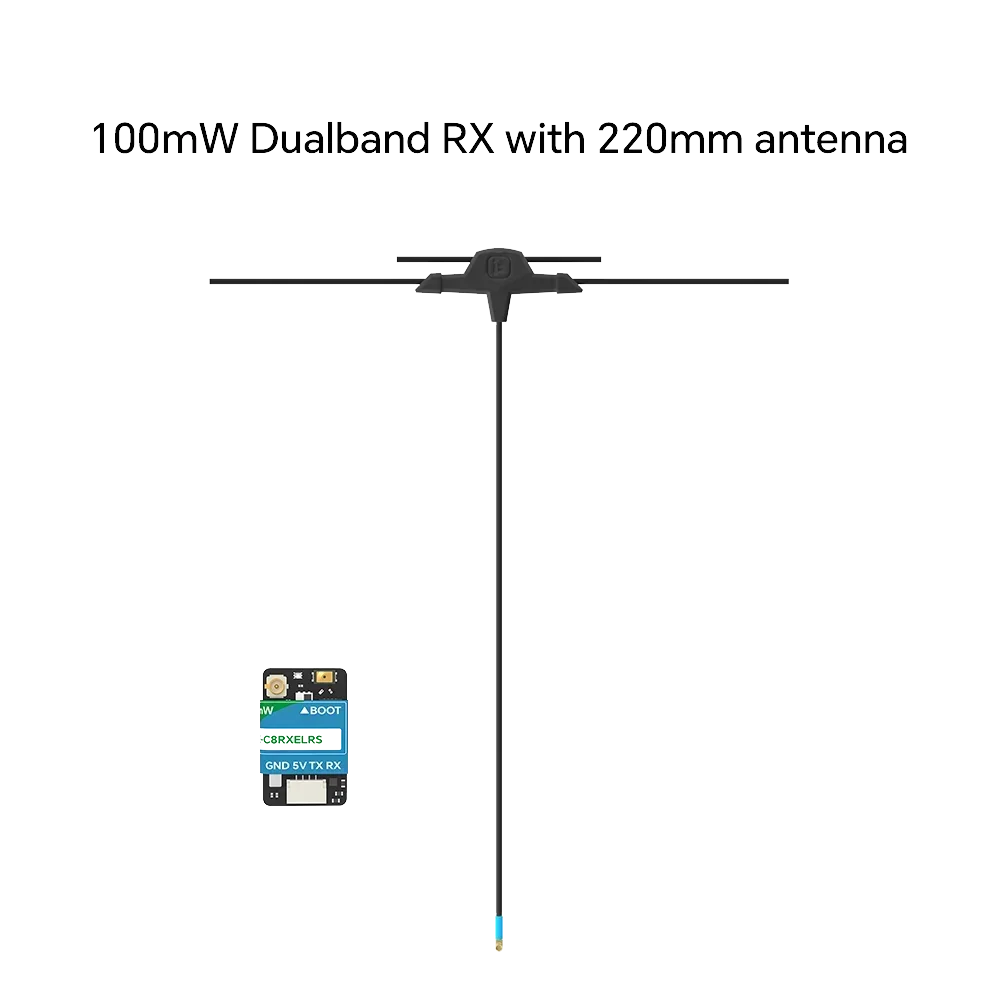 IFlight ELRS Dualband Single Antenna Receiver - 100mW / 500mW 2.4G & 900MHZ