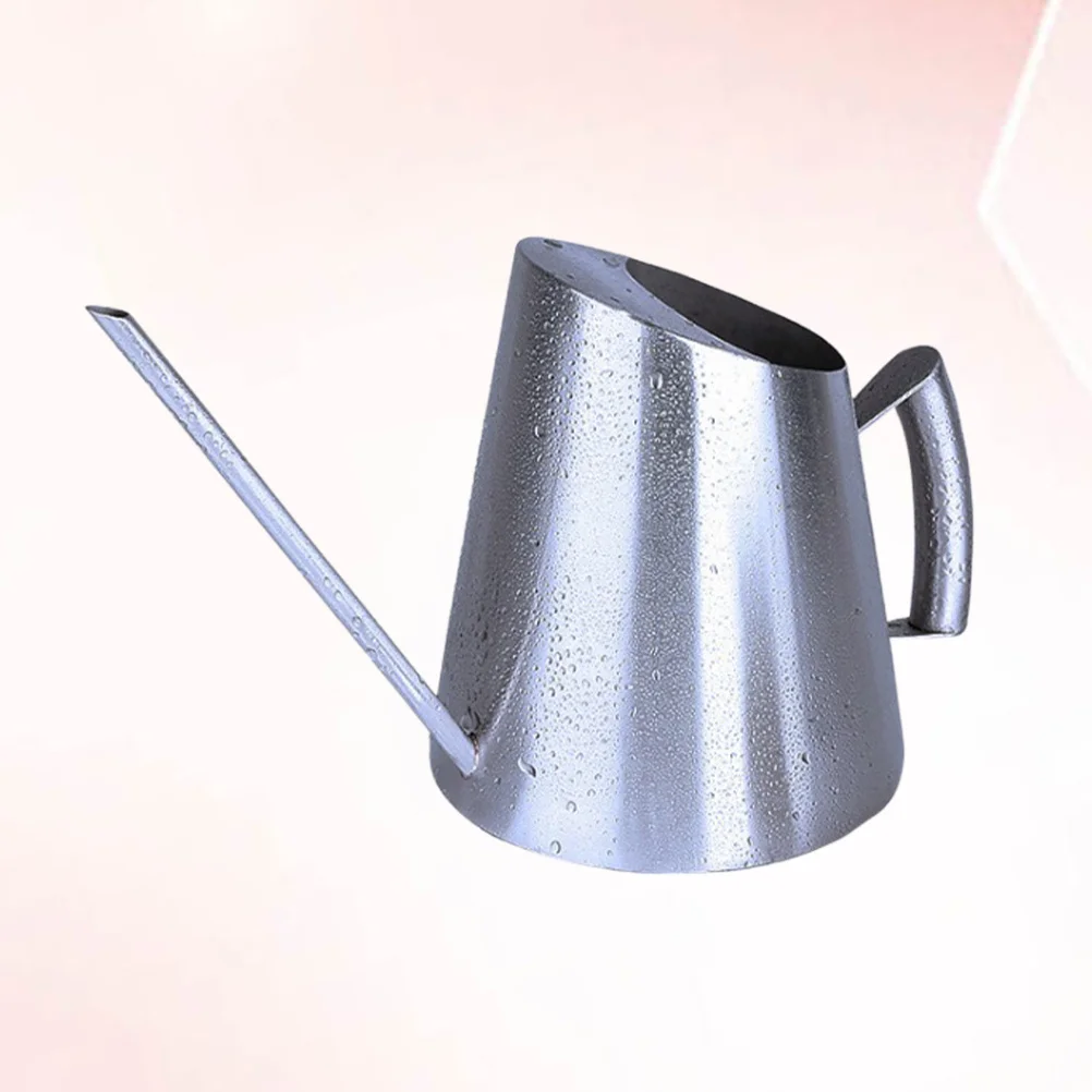 

1pc Stainless Steel Watering Can Large Capacity Long Spout Smooth Pouring Lightweight Portable For Indoor Outdoor Plants Garden