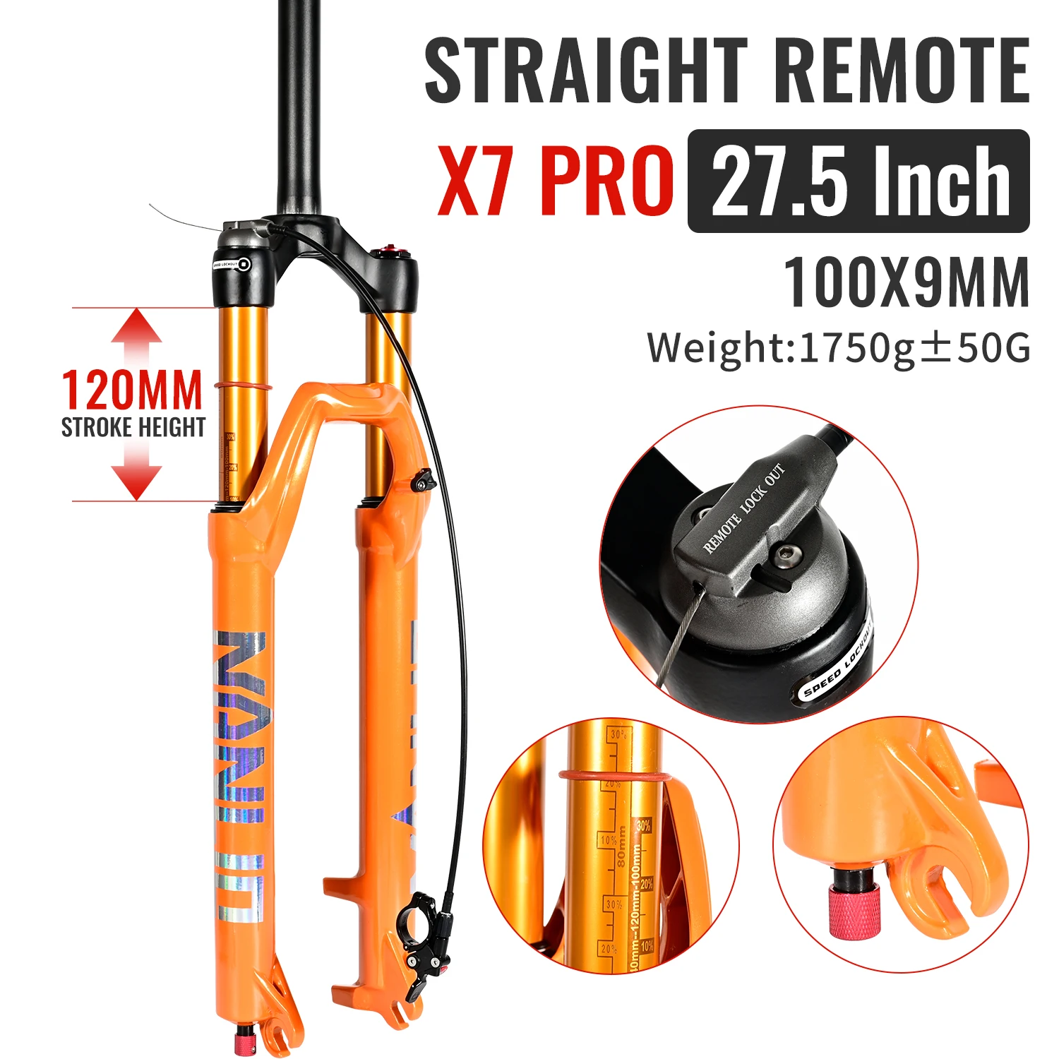 Nanlio-X7プロ自転車サスペンションフォーク、ダップバウンド調整