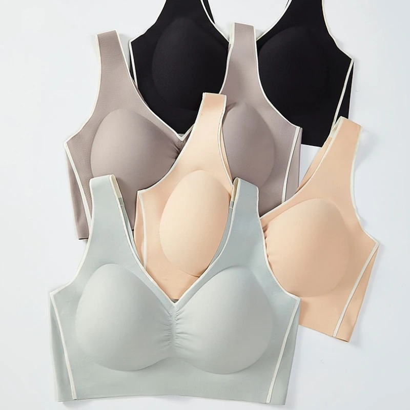 Women's Seamless Sports Bra Summer Thin Breathable Wire free Gathered Comfortable Activewear