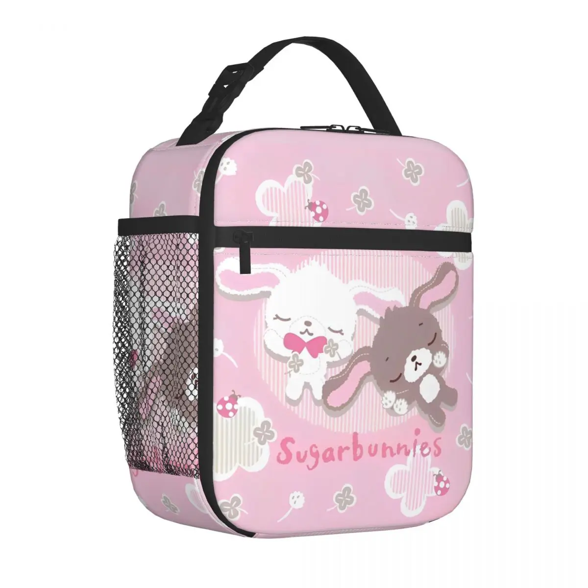 

Sugar Rabbit Insulated Lunch Bag Large Sugarbunnies Lunch Container Thermal Bag Tote Lunch Box School Outdoor Food Storage Bags