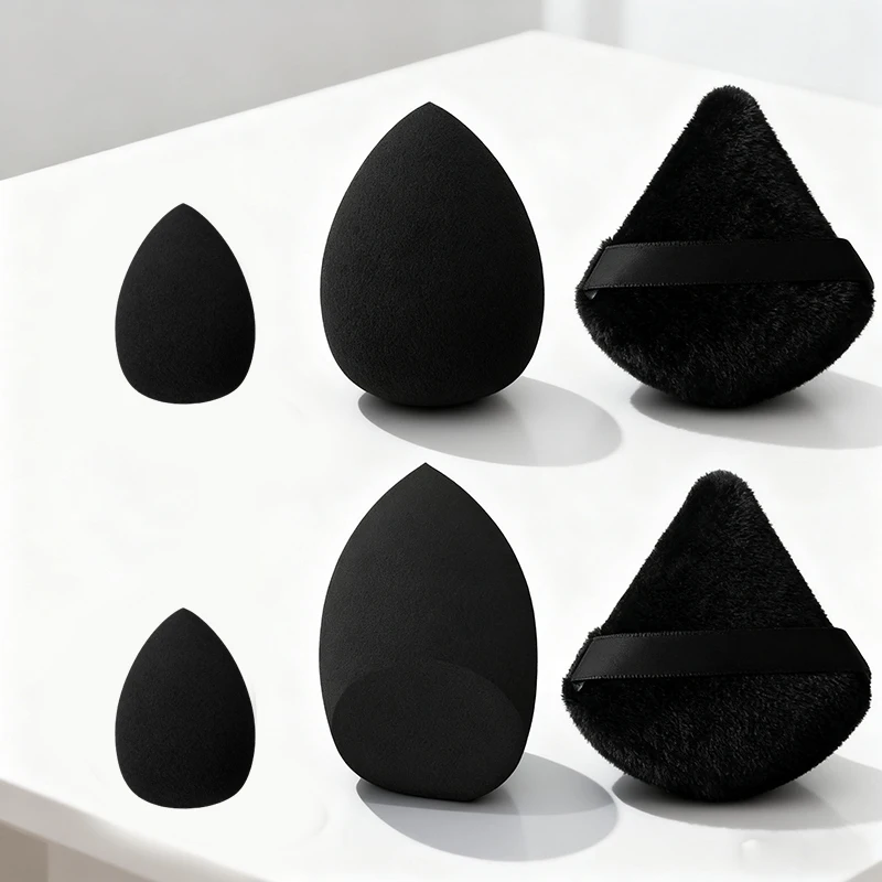 Set di 6 spugne per trucco, fondotinta morbido, frullatore di bellezza, uso asciutto e bagnato, soffio per cipria, strumenti cosmetici portatili