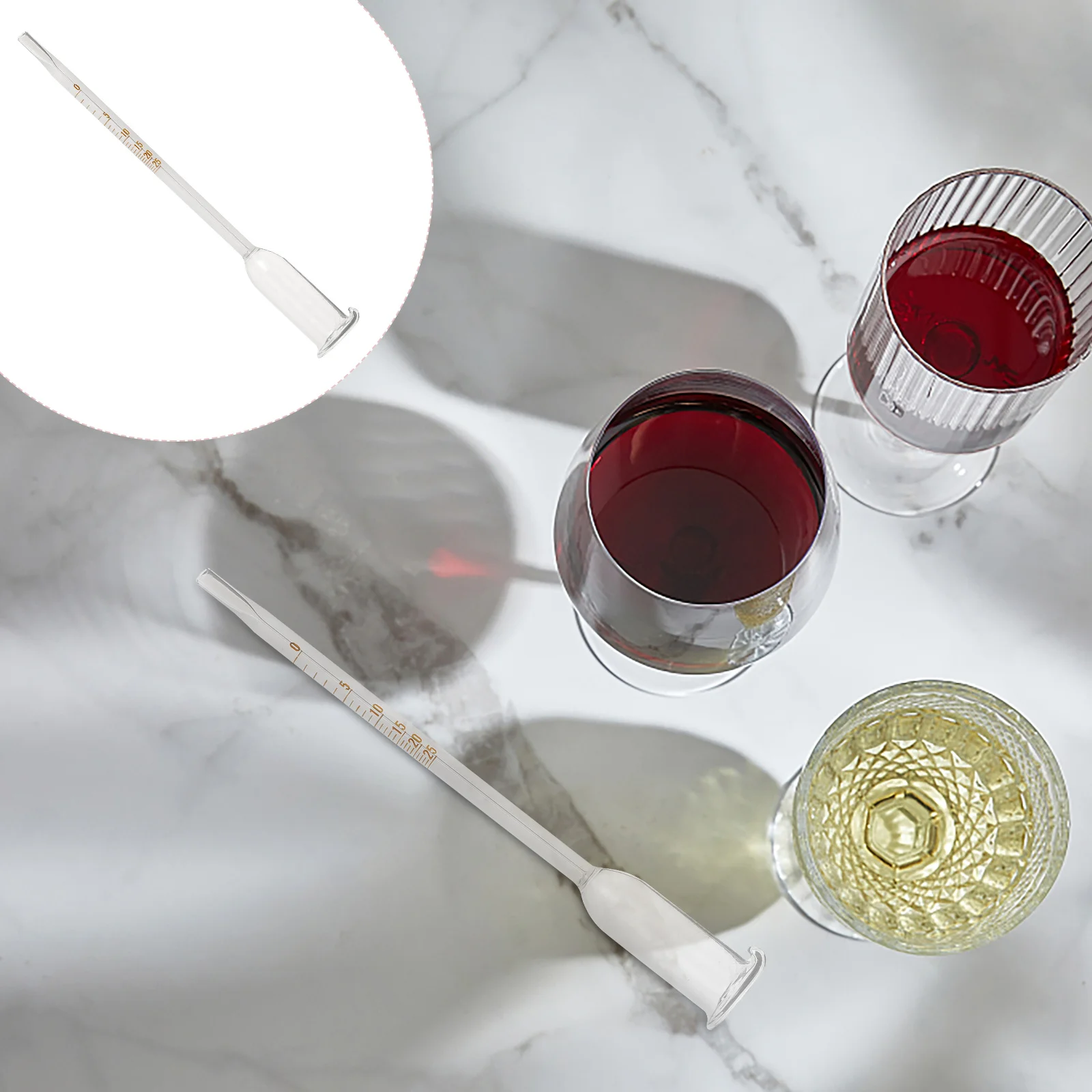 جهاز قياس الكحول الزجاجي جهاز اختبار الكحوليات المحمول مقياس كثافة دقيقة لمجموعة صنع النبيذ مستلزمات التخمير أداة التقطير