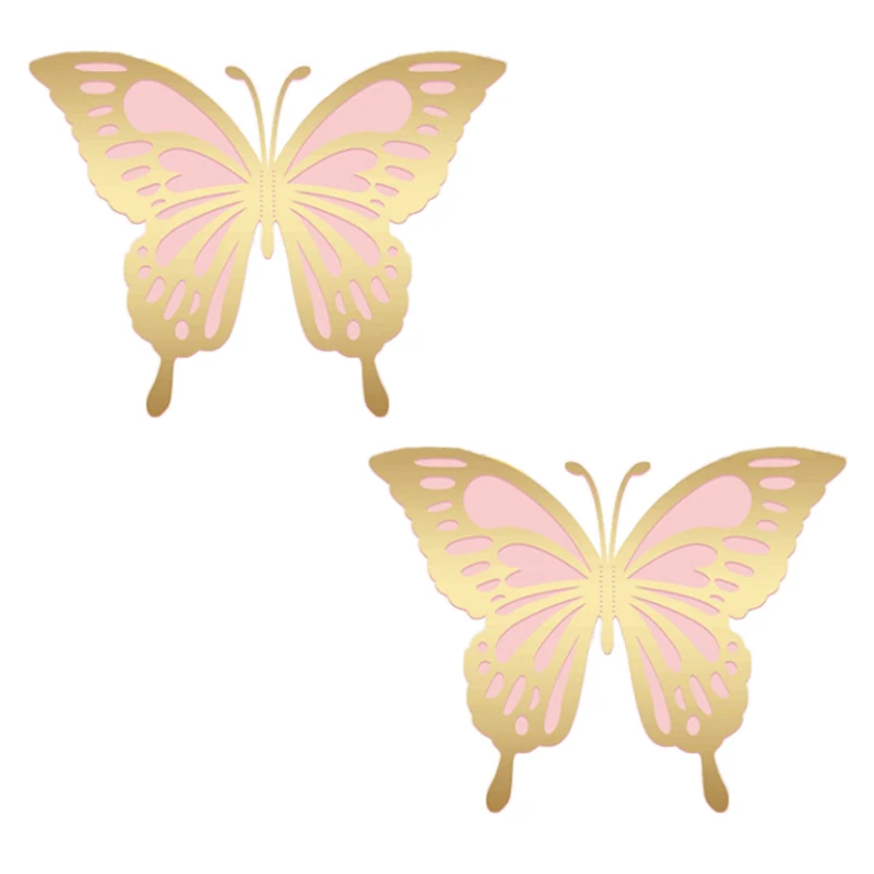 14Pcs Large 3D Butterfly Party Decorations with Pearls - 12inch 2 Layer Big Paper Butterflies Set Comes in 2 Sizes Giant