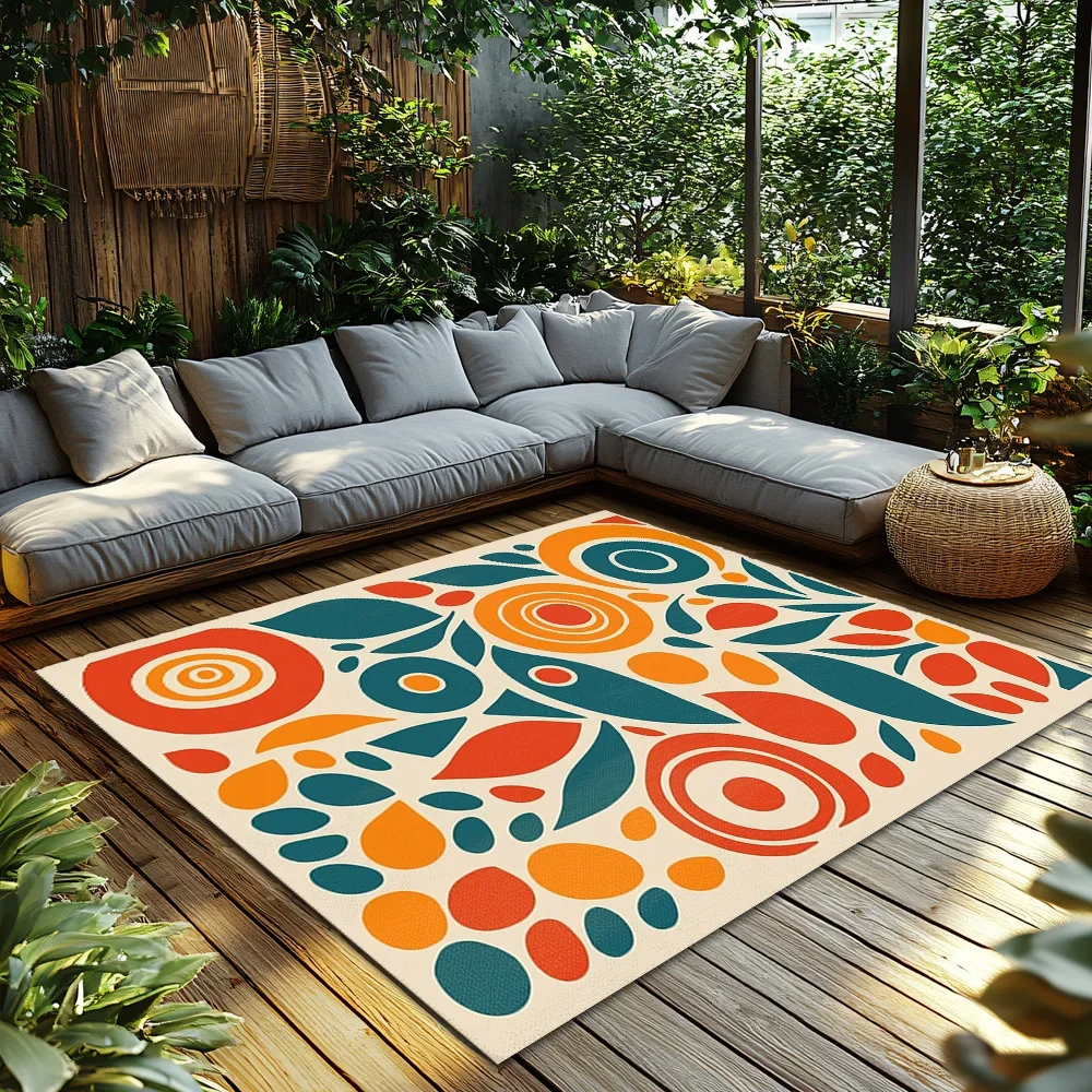 Stylish Area Rug Non Slip Indoor Outdoor Mat Modern Abstract Geometric Home Decor Living Room Bedroom Floor Carpet Washable