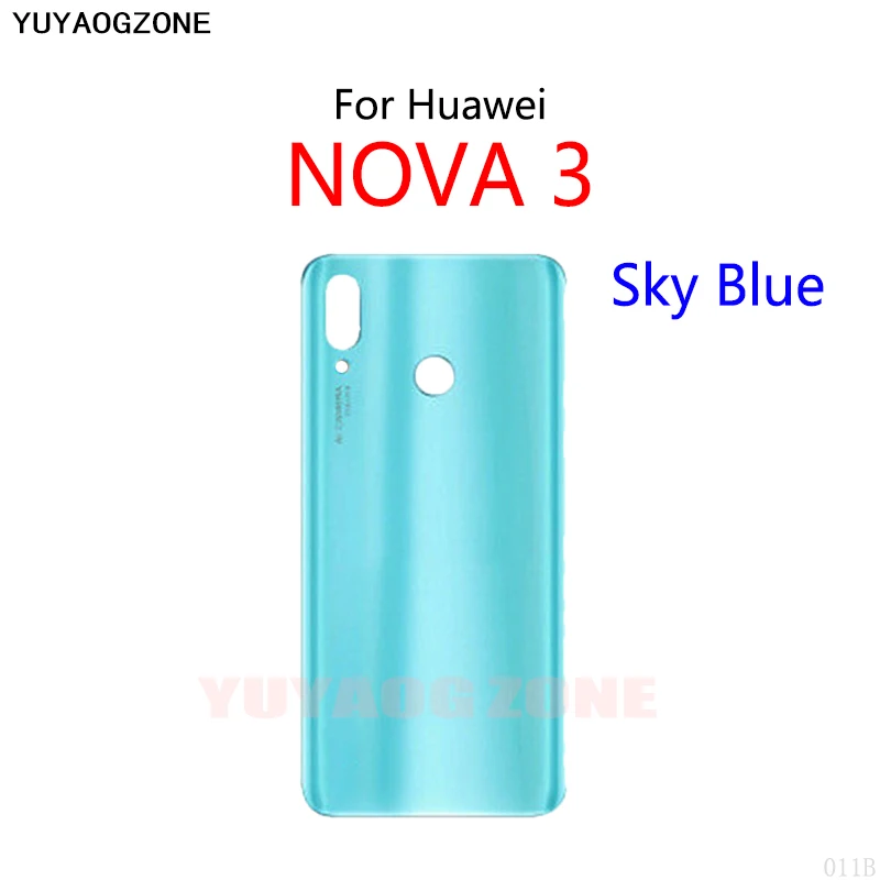 Battery Back Cover For Huawei Nova 3 PAR-AL00 LX1 Glass Panel Housing Battery Cover Rear Case