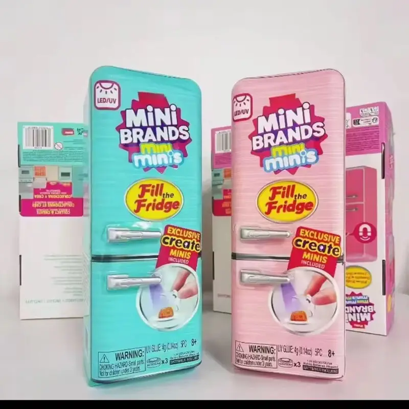 Zuru Mini Brands Mini Minis Fill The Fridge Simulation Refrigerator Toy Blind Box Set Surprise Ball Pretend Play Micro Miniature