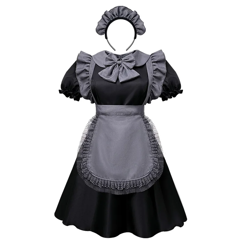 Anime nero carino Lolita cameriera vestito Cosplay Costume ragazza cameriera vestito trend ragazze cameriera costumi del partito S -5XL