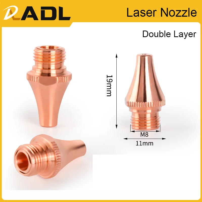 ADL 10pcs/lot Single&Double Layer BOCI Laser Nozzle M8 H19 Fiber Laser Tube Machine Using 3D Cutting Cypcut High Power Source